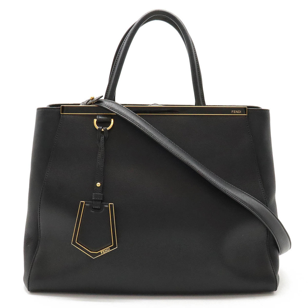Fendi 2Jours Handbag Leather Black